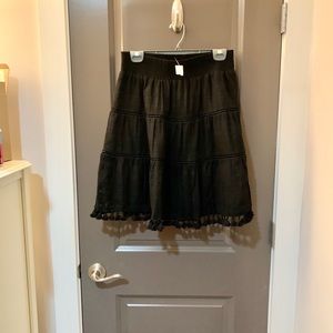 Loft Tiered Cotton Mini Skirt w/ Tassel Trim (NWT)